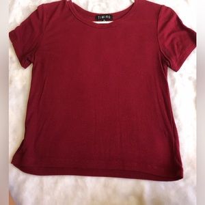 Burgundy short sleeve top
